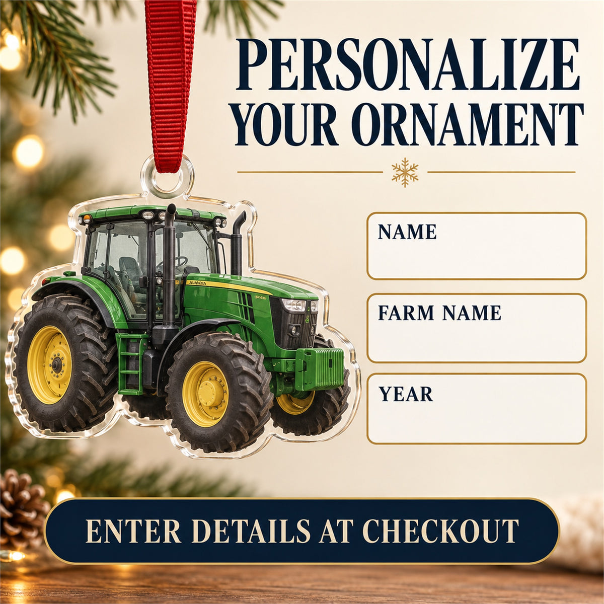 Custom Tractor Photo Acrylic Ornament - Personalized Vehicle Christmas Keepsake - image 7