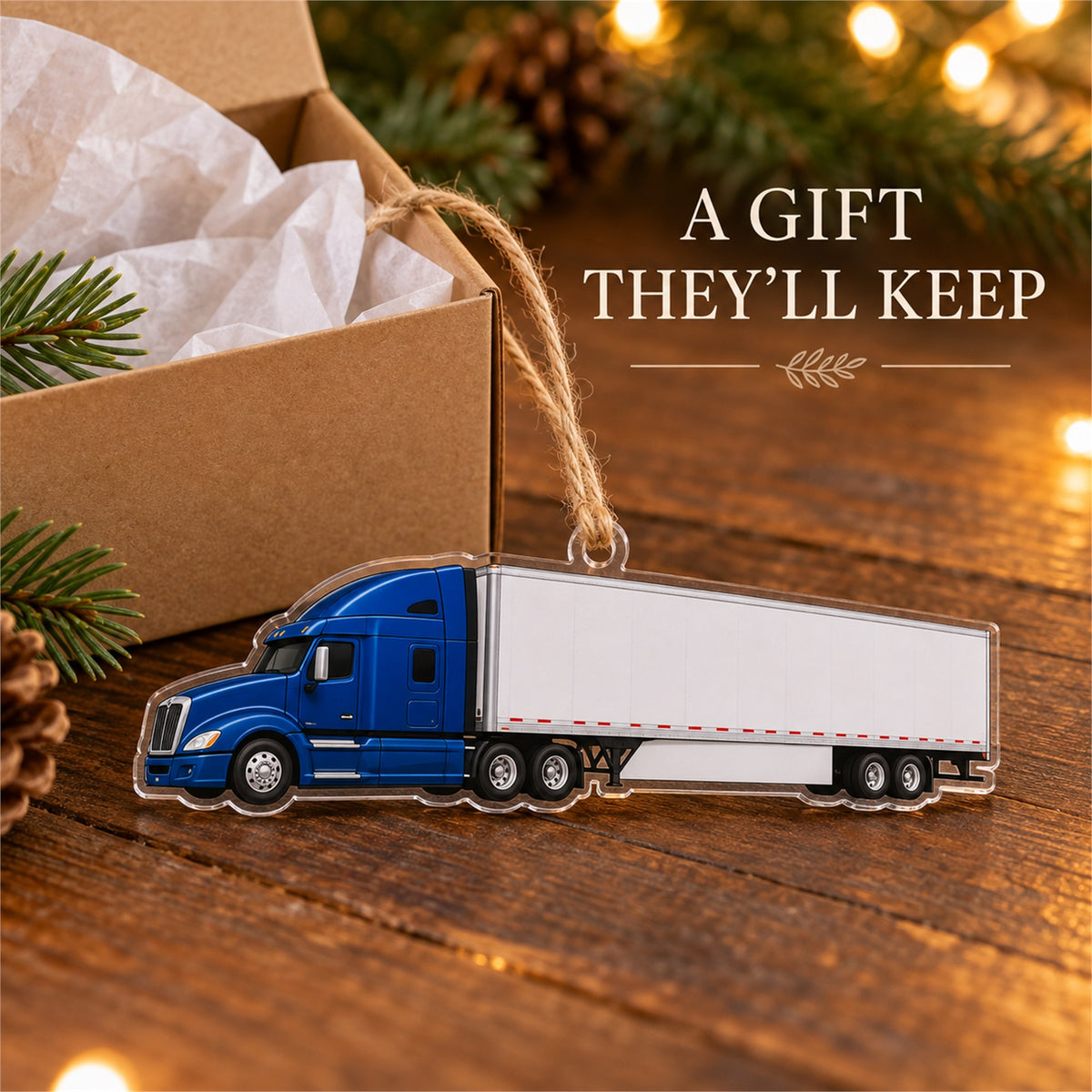 Custom Semi Truck Photo Acrylic Ornament - Personalized Vehicle Christmas Keepsake - image 5