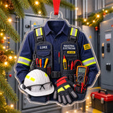 Personalized Electrician Work Shirt Acrylic Ornament - Custom Name Christmas Keepsake - image 2