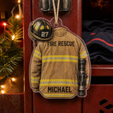 Personalized Firefighter Turnout Gear Acrylic Ornament - Custom Name Christmas Keepsake - image 2