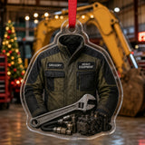 Personalized Auto Mechanic Work Shirt Acrylic Ornament - Custom Name Christmas Keepsake - image 3