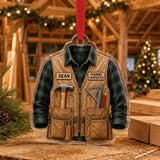 Personalized Carpenter Work Shirt Acrylic Ornament - Custom Name Christmas Keepsake - image 1