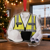Personalized Construction Worker Uniform Acrylic Ornament - Custom Name Christmas Keepsake - image 3