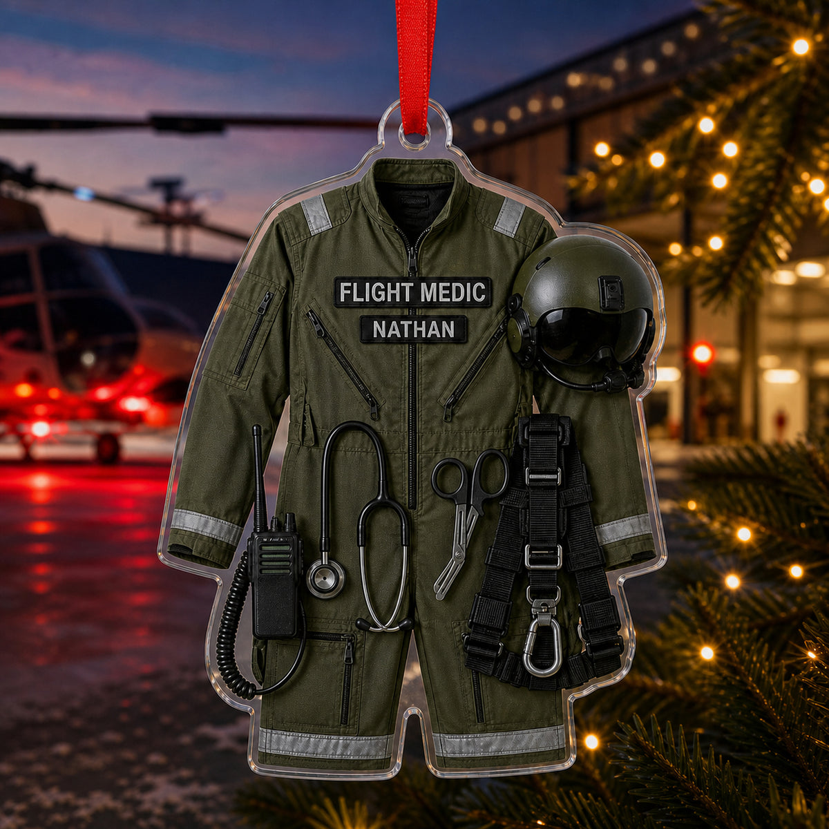 Personalized EMT Paramedic Uniform Acrylic Ornament - Custom Name Christmas Keepsake - image 3