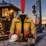 Personalized Railroad Worker Uniform Acrylic Ornament - Custom Name Christmas Keepsake - image 4