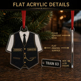 Personalized Railroad Worker Uniform Acrylic Ornament - Custom Name Christmas Keepsake - image 6