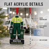 Personalized Sanitation Worker Uniform Acrylic Ornament - Custom Name Christmas Keepsake - image 6