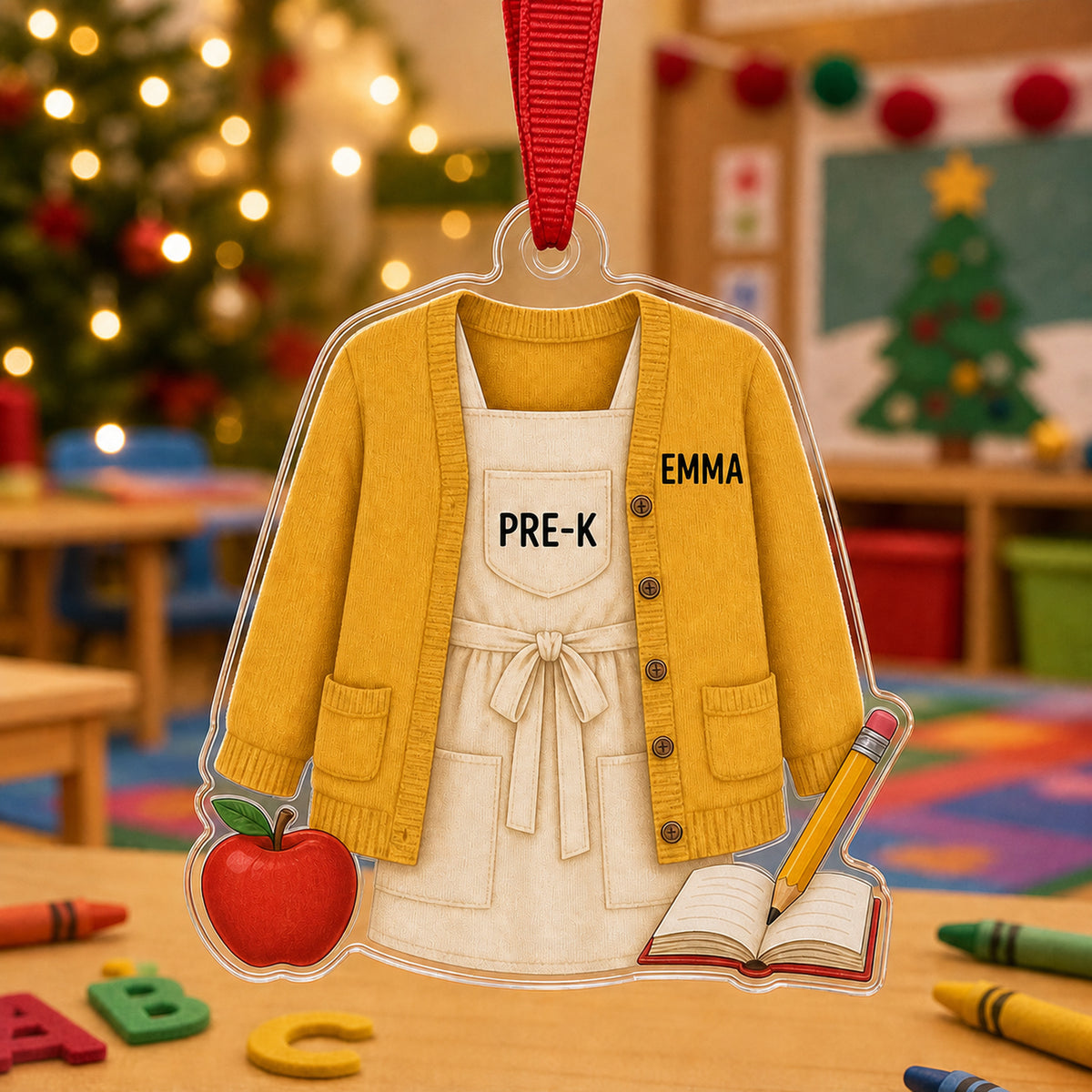 Personalized Teacher Uniform Acrylic Ornament - Custom Name Christmas Keepsake - image 1