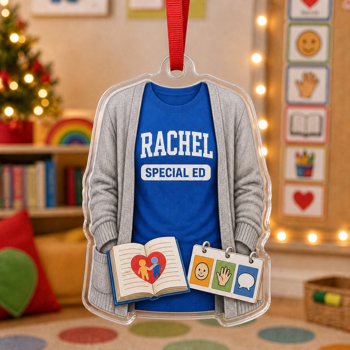 Personalized Teacher Uniform Acrylic Ornament - Custom Name Christmas Keepsake - image 3