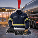 Personalized Truck Driver Uniform Acrylic Ornament - Custom Name Christmas Keepsake - image 3