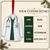 Personalized Veterinarian Vet Uniform Acrylic Ornament - Custom Name Christmas Keepsake - image 5
