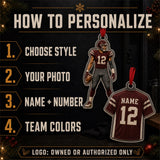 Personalized American Football Photo Acrylic Ornament - Custom Athlete Christmas Keepsake - image 5