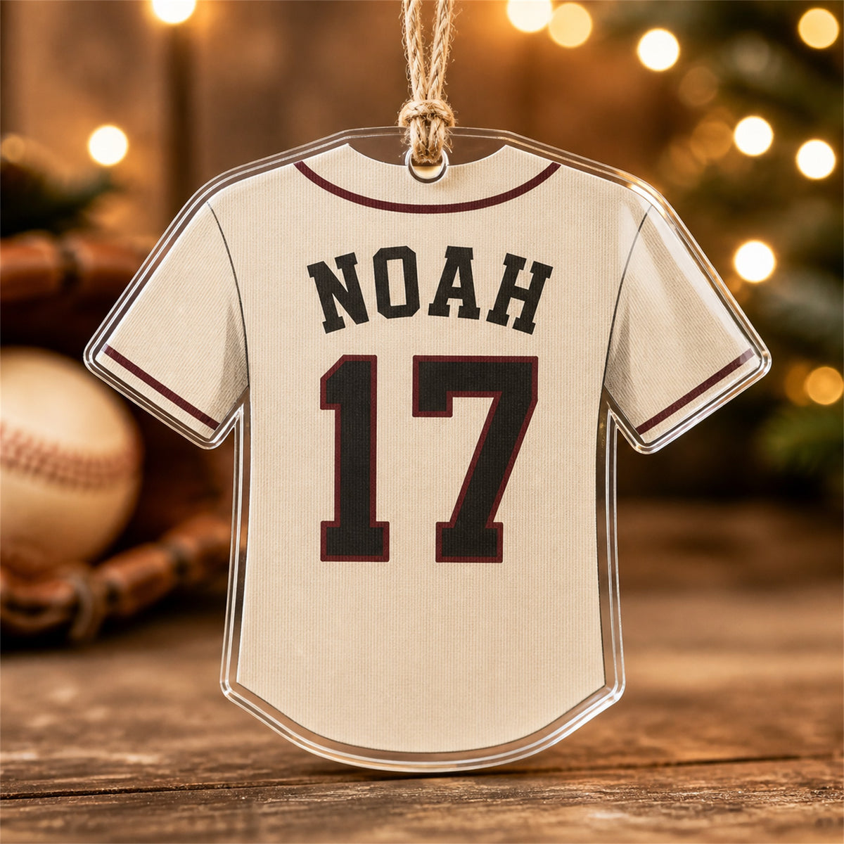 Personalized Baseball Photo Acrylic Ornament - Custom Athlete Christmas Keepsake - image 2