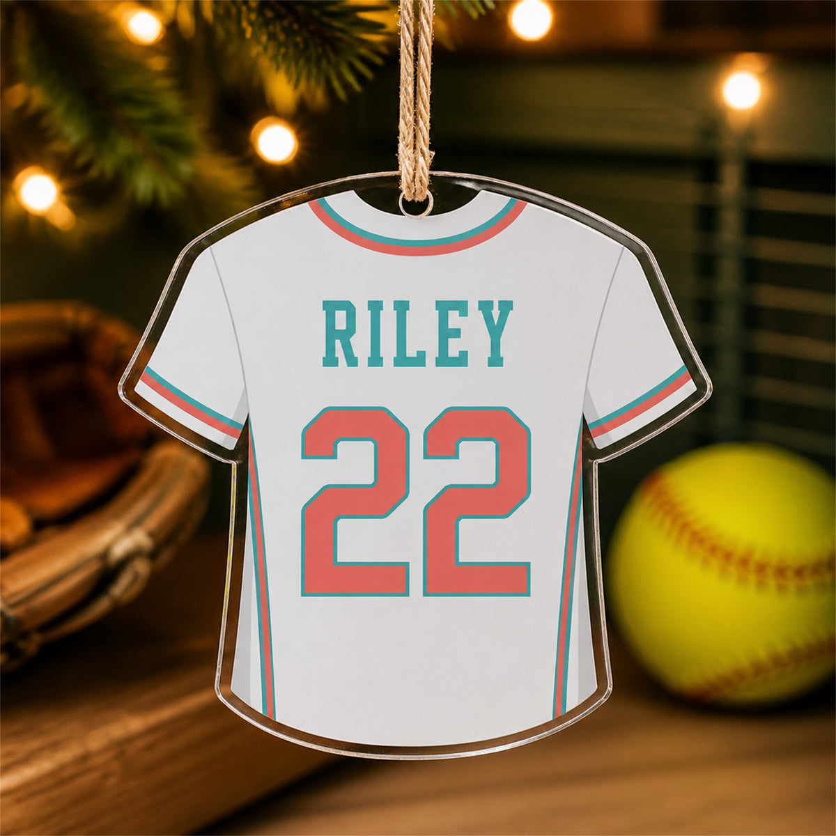 Personalized Softball Photo Acrylic Ornament - Custom Athlete Christmas Keepsake - image 2