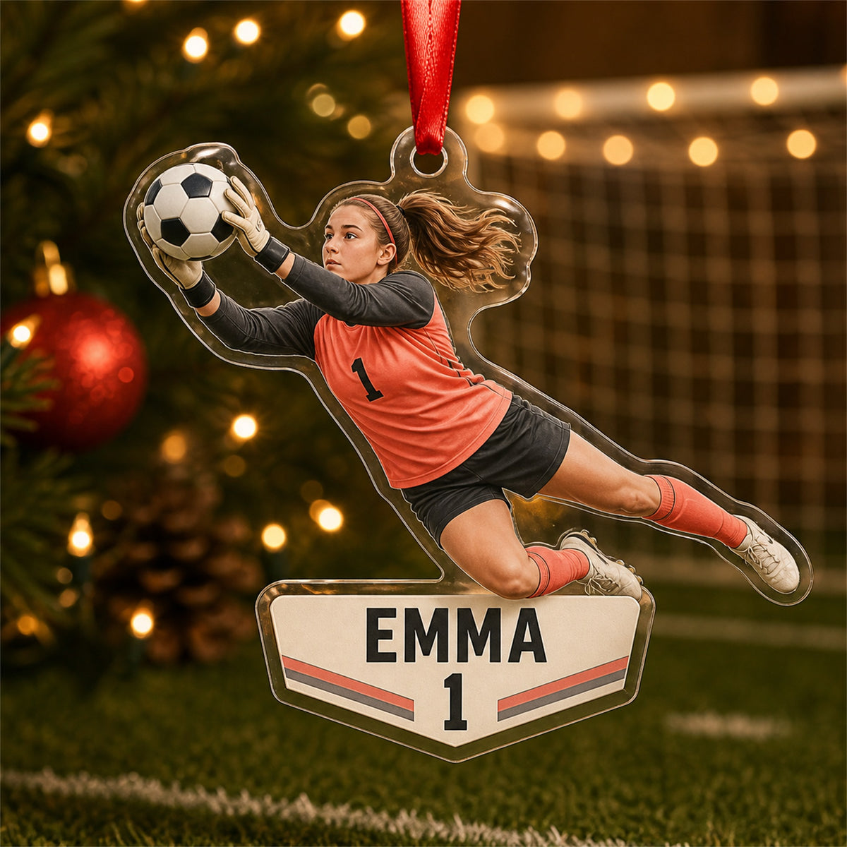 Personalized Soccer Photo Acrylic Ornament - Custom Athlete Christmas Keepsake - image 4
