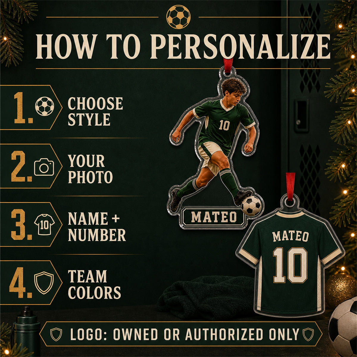 Personalized Soccer Photo Acrylic Ornament - Custom Athlete Christmas Keepsake - image 5