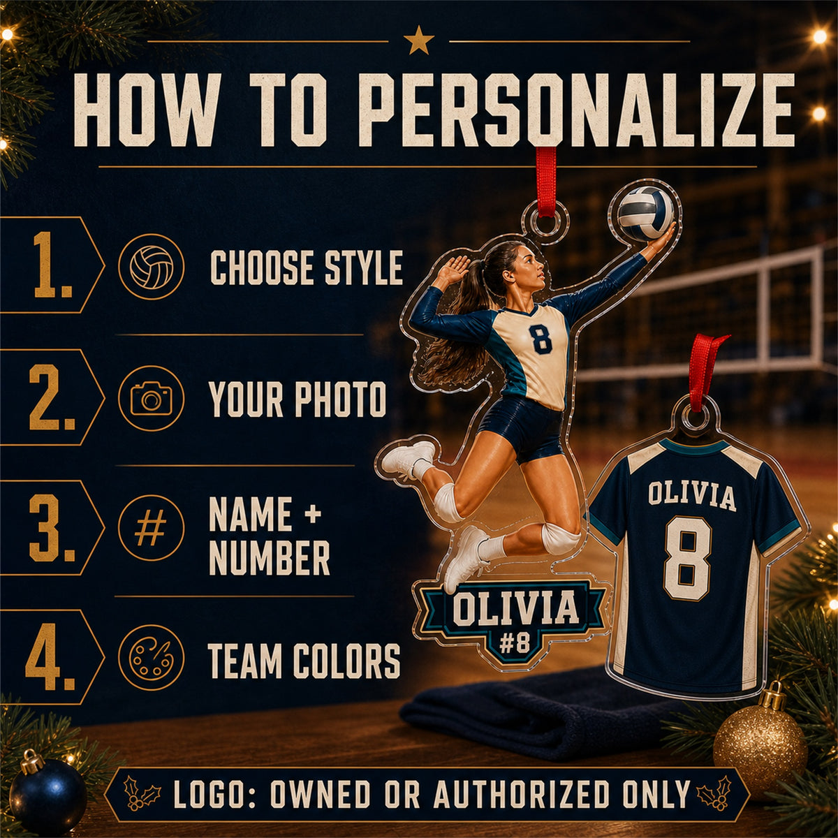 Personalized Volleyball Photo Acrylic Ornament - Custom Athlete Christmas Keepsake - image 5