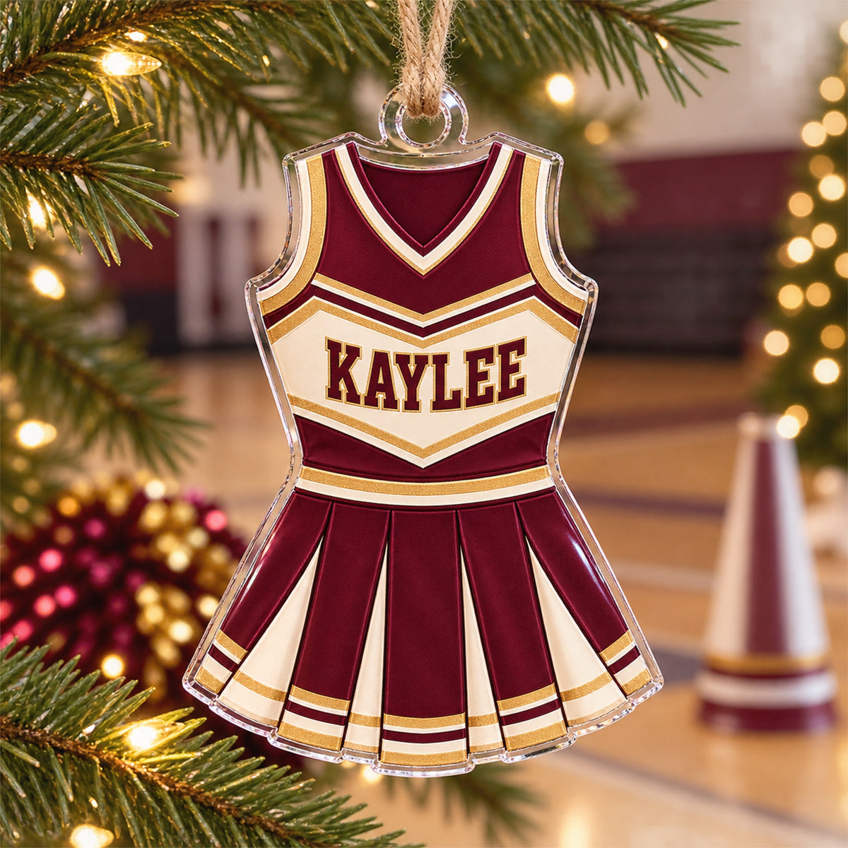 Personalized Cheerleading Photo Acrylic Ornament - Custom Athlete Christmas Keepsake - image 2