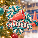 Personalized Cheerleading Photo Acrylic Ornament - Custom Athlete Christmas Keepsake - image 3