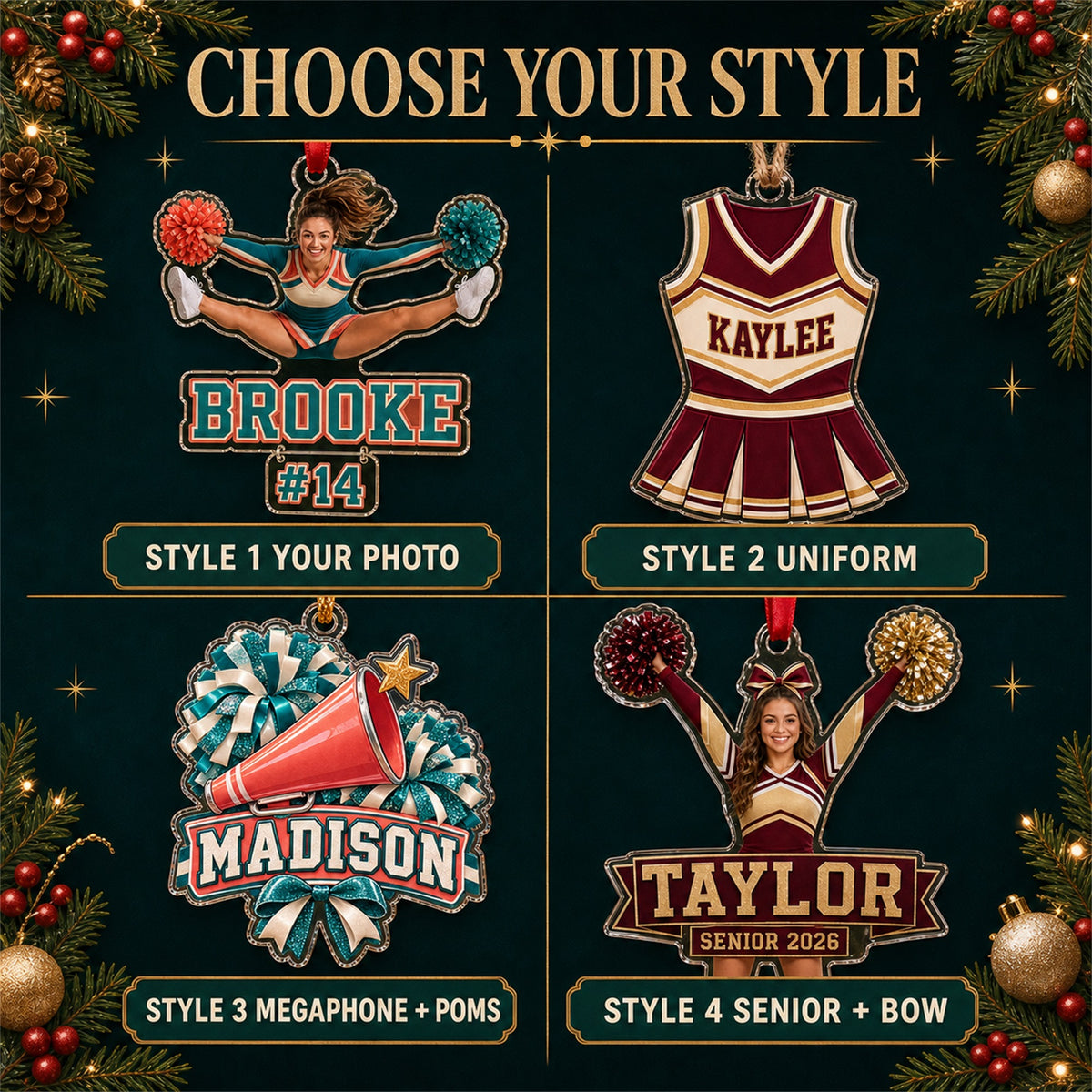 Personalized Cheerleading Photo Acrylic Ornament - Custom Athlete Christmas Keepsake - image 8
