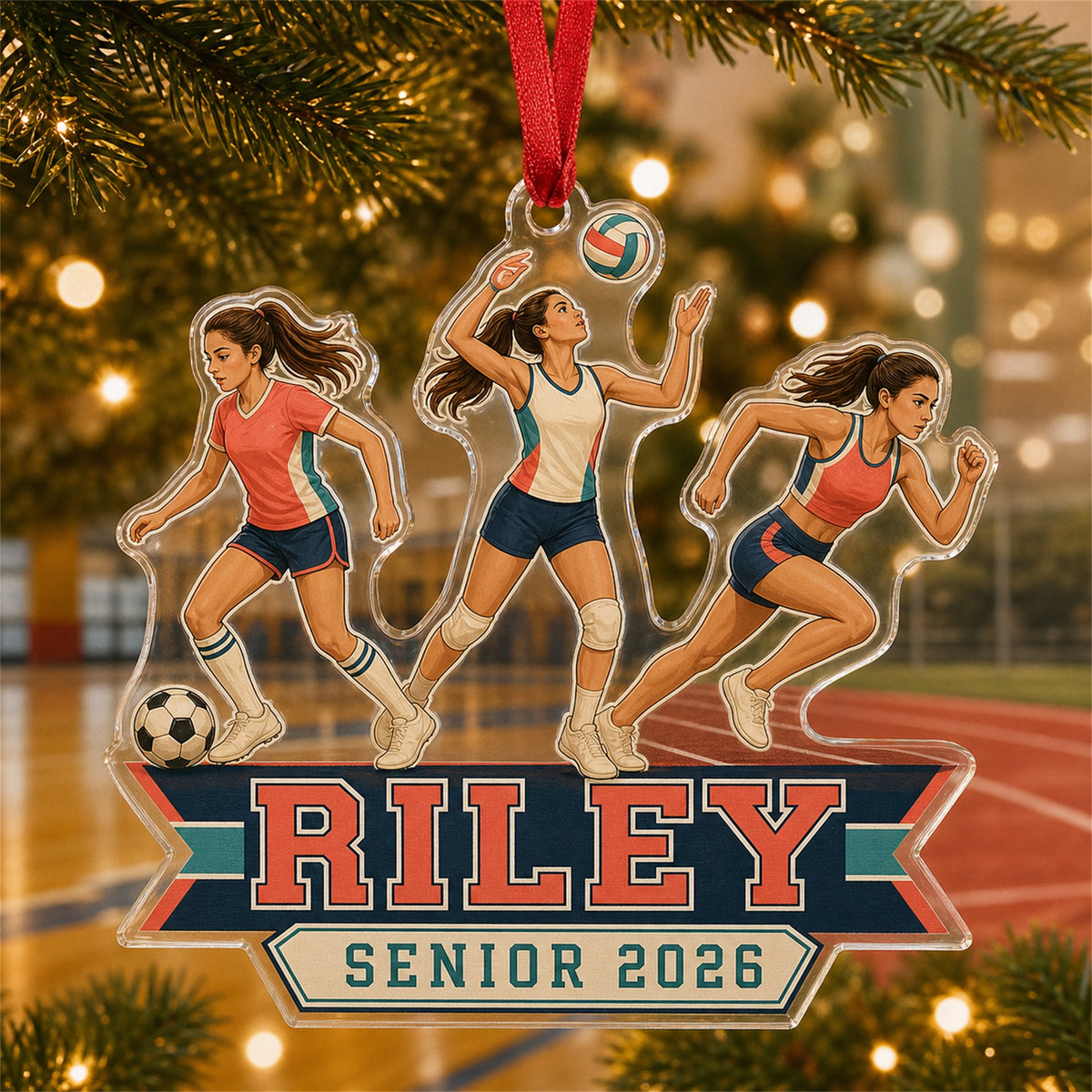 Personalized Multi Sport Athlete Photo Acrylic Ornament - Custom Athlete Christmas Keepsake - image 4