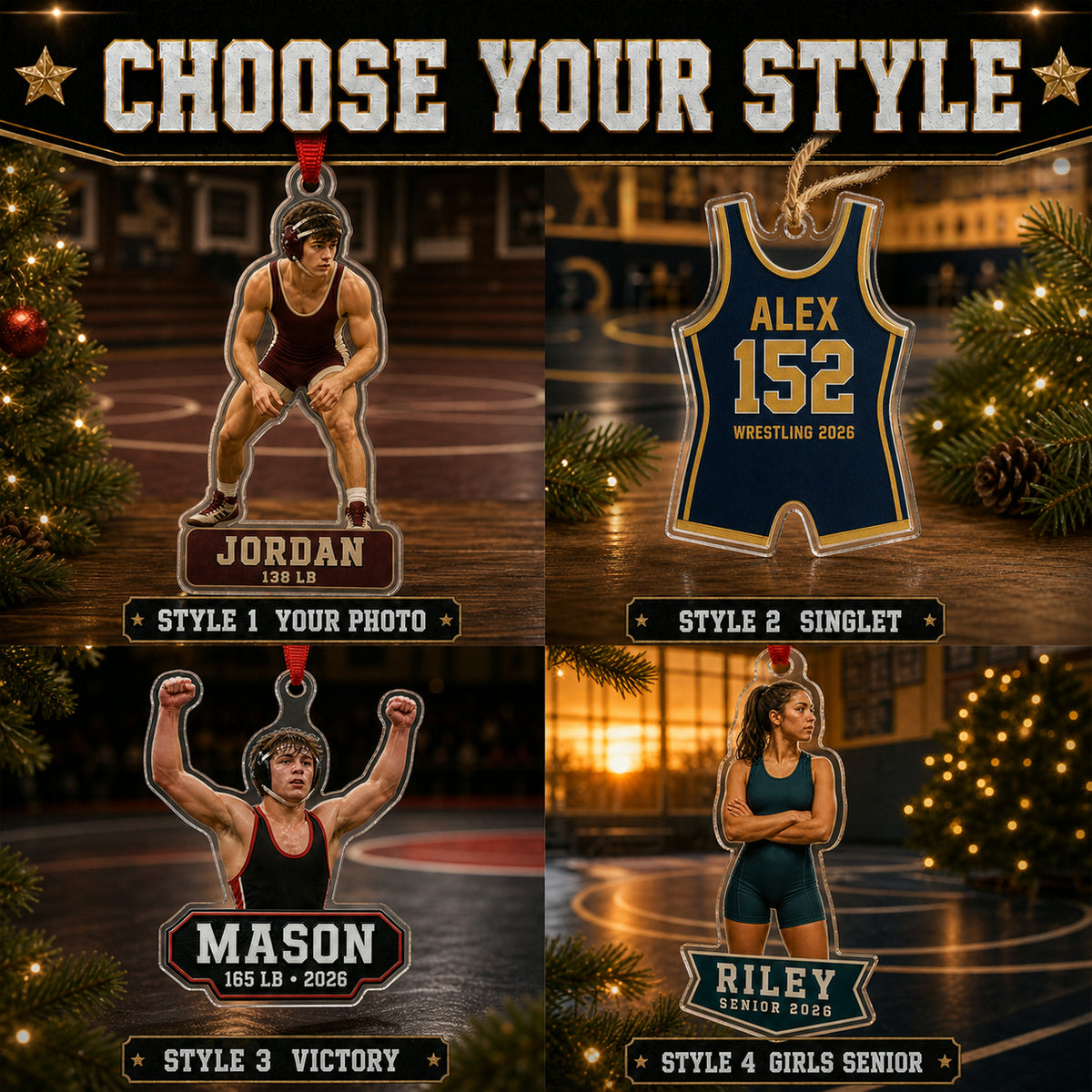Personalized Wrestling Photo Acrylic Ornament - Custom Athlete Christmas Keepsake - image 8
