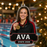 Personalized Swimming Diving Photo Acrylic Ornament - Custom Athlete Christmas Keepsake - image 3