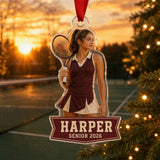Personalized Tennis Photo Acrylic Ornament - Custom Athlete Christmas Keepsake - image 4