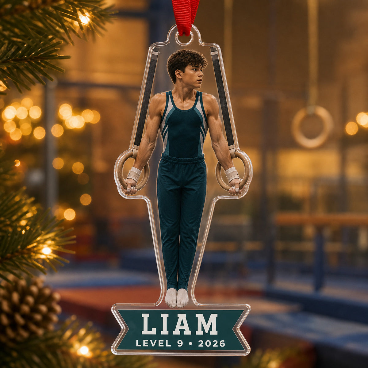 Personalized Gymnastics Photo Acrylic Ornament - Custom Athlete Christmas Keepsake - image 4