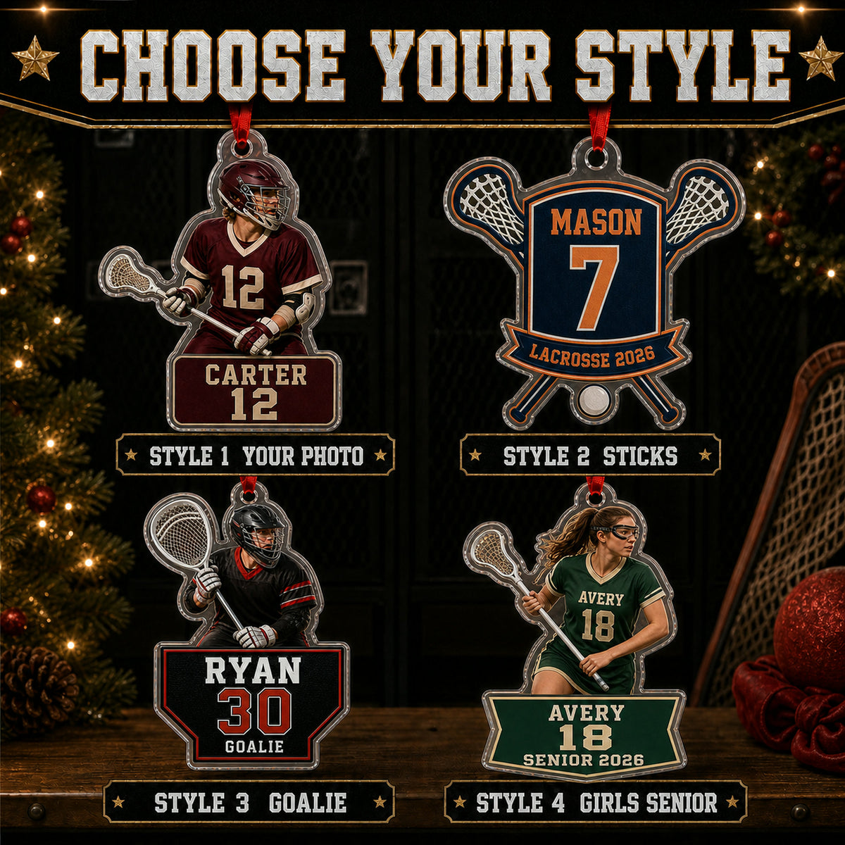 Personalized Lacrosse Photo Acrylic Ornament - Custom Athlete Christmas Keepsake - image 8