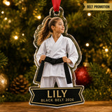 Personalized Martial Arts Photo Acrylic Ornament - Custom Athlete Christmas Keepsake - image 4