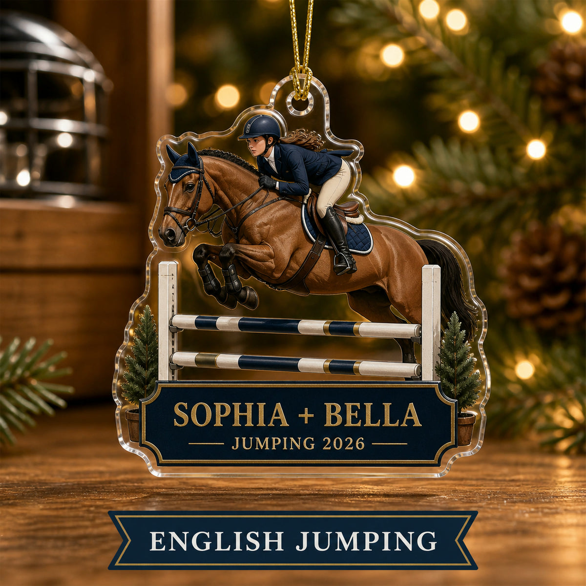 Personalized Equestrian Photo Acrylic Ornament - Custom Athlete Christmas Keepsake - image 2