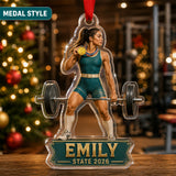 Personalized Weightlifting Photo Acrylic Ornament - Custom Athlete Christmas Keepsake - image 4