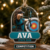 Personalized Archery Photo Acrylic Ornament - Custom Athlete Christmas Keepsake - image 3