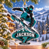 Personalized Ski Snowboard Photo Acrylic Ornament - Custom Athlete Christmas Keepsake - image 2