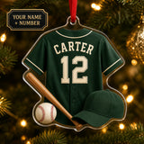 Personalized Baseball Jersey Acrylic Ornament - Custom Name and Number - image 1