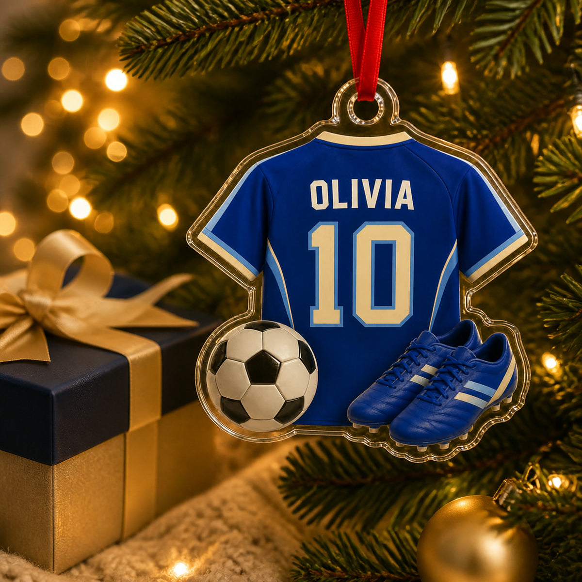Personalized Soccer Jersey Acrylic Ornament - Custom Name and Number - image 2