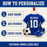 Personalized Soccer Jersey Acrylic Ornament - Custom Name and Number - image 5