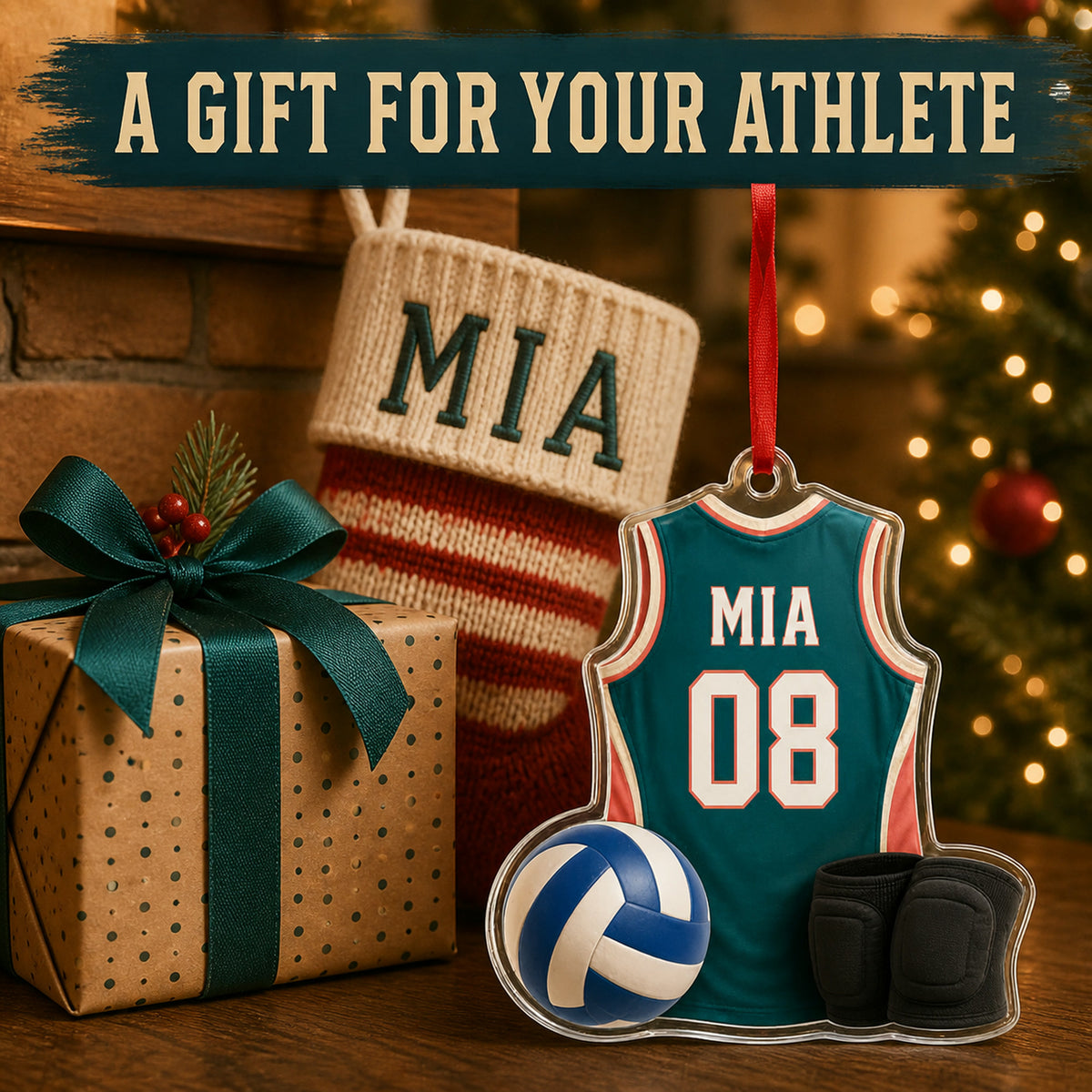 Personalized Volleyball Jersey Acrylic Ornament - Custom Name and Number - image 8