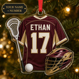 Personalized Lacrosse Jersey Acrylic Ornament - Custom Name and Number - image 1