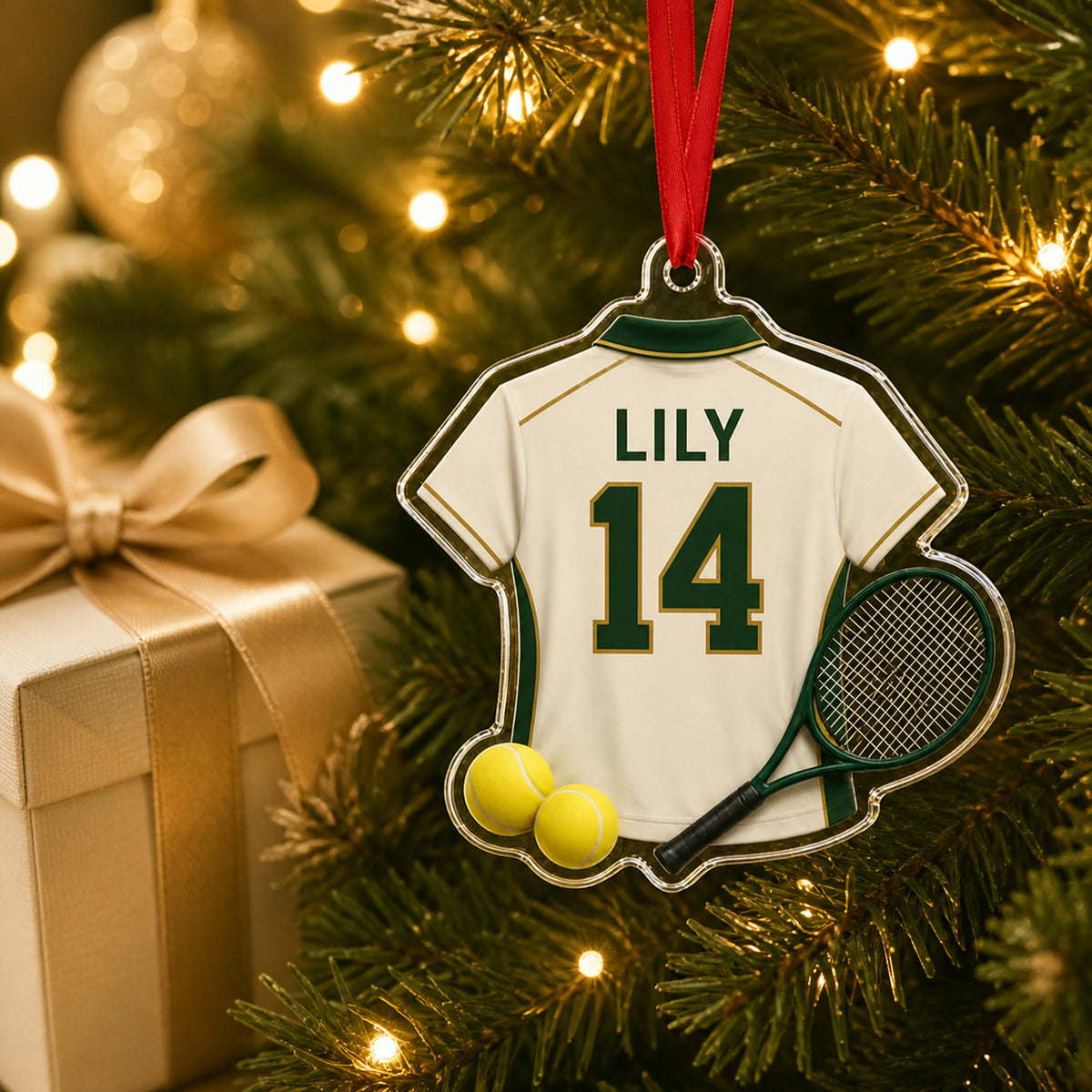 Personalized Tennis Jersey Acrylic Ornament - Custom Name and Number - image 2