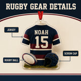 Personalized Rugby Jersey Acrylic Ornament - Custom Name and Number - image 4