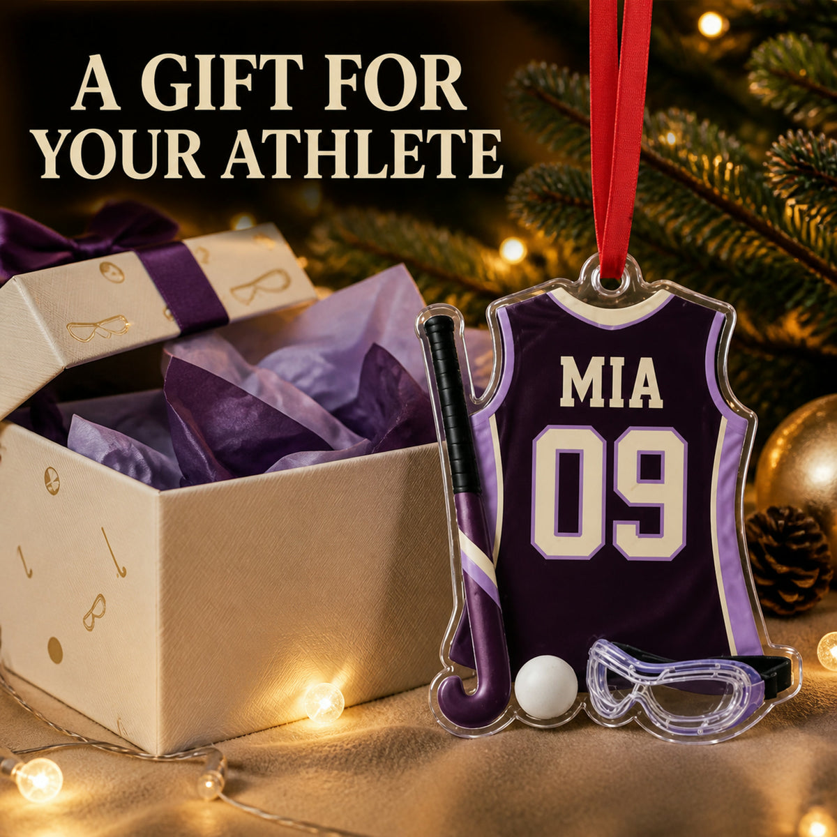 Personalized Field Hockey Jersey Acrylic Ornament - Custom Name and Number - image 8