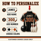 Personalized Bowling Jersey Acrylic Ornament - Custom Name and Number - image 5