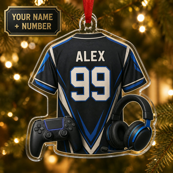 Personalized Esports Jersey Acrylic Ornament - Custom Name and Number - image 1