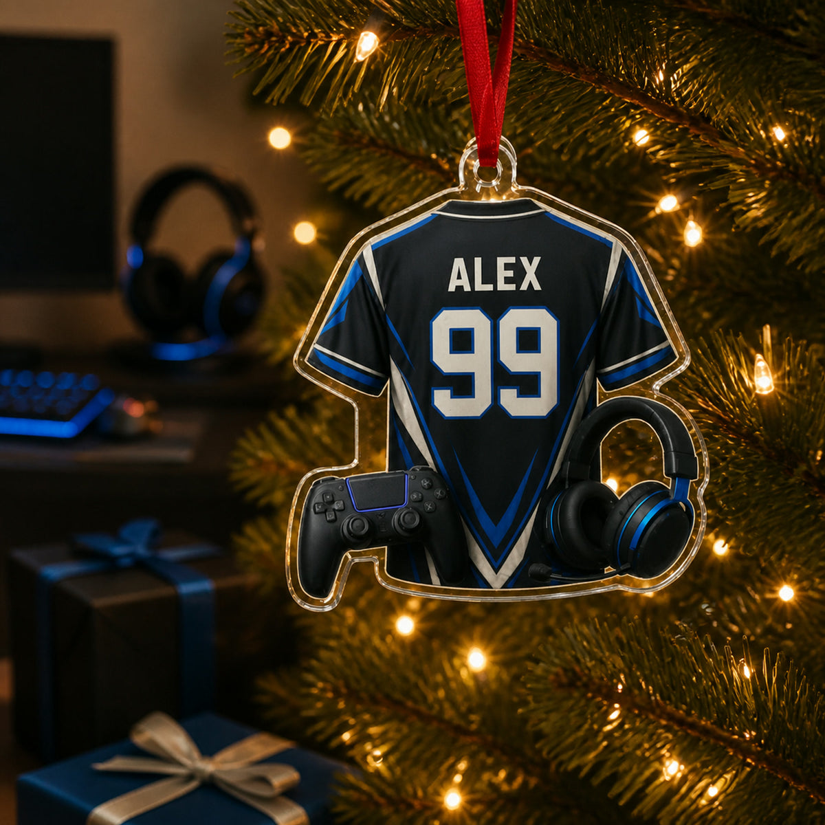 Personalized Esports Jersey Acrylic Ornament - Custom Name and Number - image 2