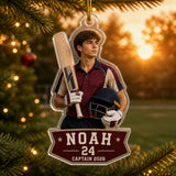 Personalized Cricket Photo Acrylic Ornament - Custom Athlete Christmas Keepsake - image 4