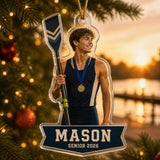 Personalized Rowing Crew Photo Acrylic Ornament - Custom Athlete Christmas Keepsake - image 4