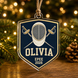 Personalized Fencing Photo Acrylic Ornament - Custom Athlete Christmas Keepsake - image 2