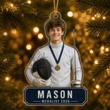 Personalized Fencing Photo Acrylic Ornament - Custom Athlete Christmas Keepsake - image 3